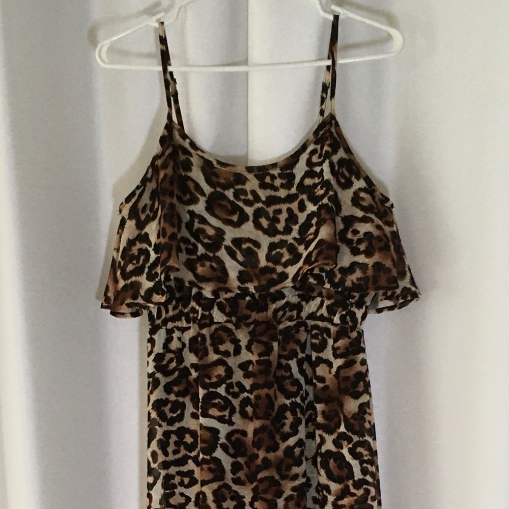 Streetwear Society Maxi Dress Size Small Leopard Print Mini Lined Sheer Fabric - Picture 5 of 12
